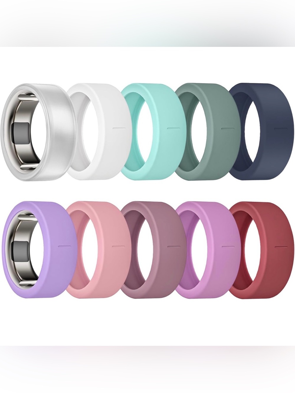 Sylacor 10 Silicone Ring Pack Compatible Oura Ring Gen 4 and 3